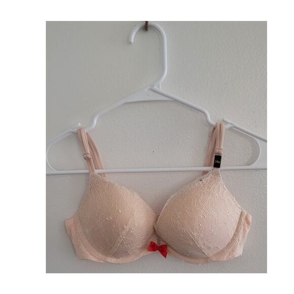 Victoria's Secret VS Very Sexy Push-Up Floral Lace Shimmer Bra Pink Red 34B NEW - Picture 10 of 10
